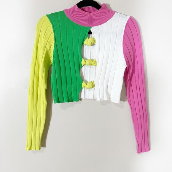 Akira Women’s All Eyes On Me Retro Colorblock Ribbed Knit Outfit Set Size Large - Picture 4 of 11